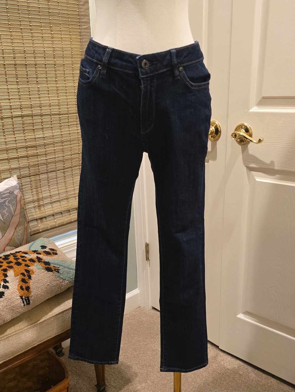 Liz Claiborne Womens Dark Indigo Straight Jeans